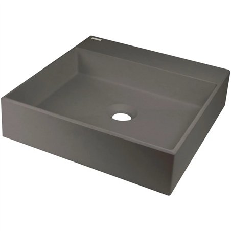 Lavabo carré en granit avec plan de travail 40x40 cm anthracite métallique - Sofyro
