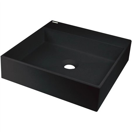 Lavabo carré en granit avec plan de travail 40x40 cm noir - Sofyro