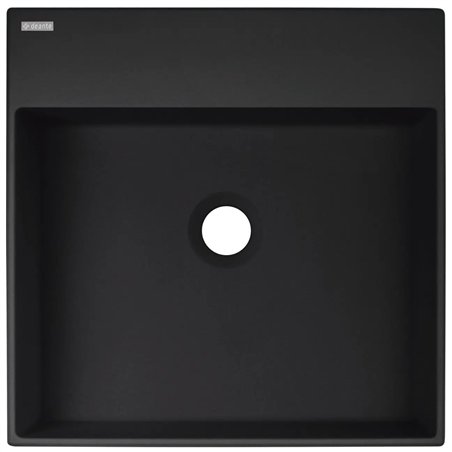 Lavabo carré en granit avec plan de travail 40x40 cm noir - Sofyro