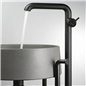 Lavabo rond en granit avec plan de travail Ø36 cm gris métallisé - Delia Lavabo rond en granit avec plan de travail Ø36 cm gris métallisé - Delia