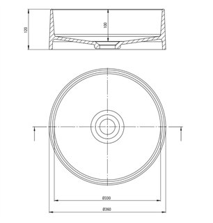 Lavabo rond en granit avec plan de travail Ø36 cm noir - Delia