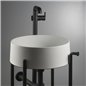 Lavabo rond en granit avec plan de travail Ø36 cm blanc albâtre - Delia Lavabo rond en granit avec plan de travail Ø36 cm blanc albâtre - Delia
