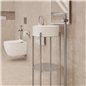 Lavabo rond en granit avec plan de travail Ø36 cm blanc albâtre - Delia Lavabo rond en granit avec plan de travail Ø36 cm blanc albâtre - Delia