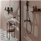 Lavabo rond en granit avec plan de travail Ø36 cm blanc albâtre - Delia Lavabo rond en granit avec plan de travail Ø36 cm blanc albâtre - Delia