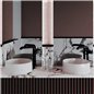 Lavabo rond en granit avec plan de travail Ø36 cm blanc albâtre - Delia Lavabo rond en granit avec plan de travail Ø36 cm blanc albâtre - Delia