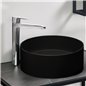 Lavabo rond en granit avec plan de travail Ø36 cm noir - Delia Lavabo rond en granit avec plan de travail Ø36 cm noir - Delia