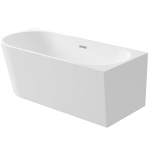 Baignoire acrylique 160 cm droite avec siphon click-clack - Delia