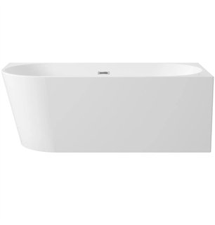 Baignoire acrylique 160 cm droite avec siphon click-clack - Delia