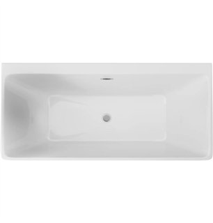 Baignoire acrylique rectangulaire 160 cm à poser ou à encastrer - Giasyn