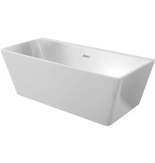 Baignoire acrylique rectangulaire de 170 cm à poser ou à fixer au mur - Giasyn