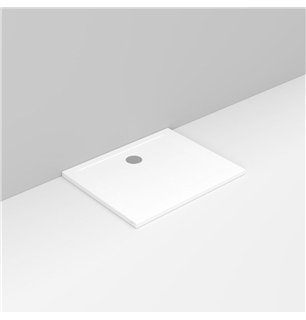Receveur de douche en céramique 90x70xH4 cm avec écoulement côté mur - Squash | Ceramica Dolomite