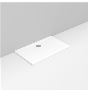 Receveur de douche en céramique 120x90xH4 cm avec écoulement côté mur - Squash | Ceramica Dolomite