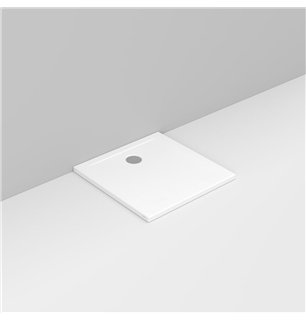 Receveur de douche en céramique 90x90xH4 cm avec écoulement côté mur - Squash | Ceramica Dolomite