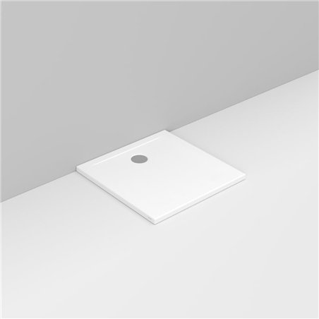 Receveur de douche en céramique 90x90xH4 cm avec écoulement côté mur - Squash | Ceramica Dolomite