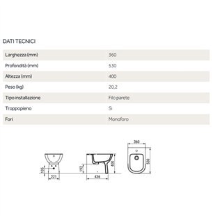 Paire de sanitaires en céramique encastrés - WC + Bidet - Gemma 2 | Ceramica Dolomite