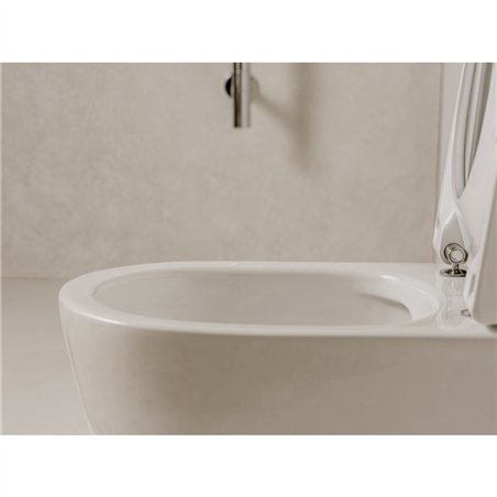 WC monobloc en céramique blanche sans rebord 36x53 cm - Ona | Roca