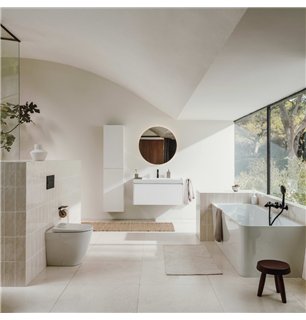 WC monobloc en céramique blanche sans rebord 36x53 cm - Ona | Roca