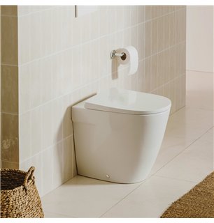 WC monobloc en céramique blanche sans rebord 36x53 cm - Ona | Roca