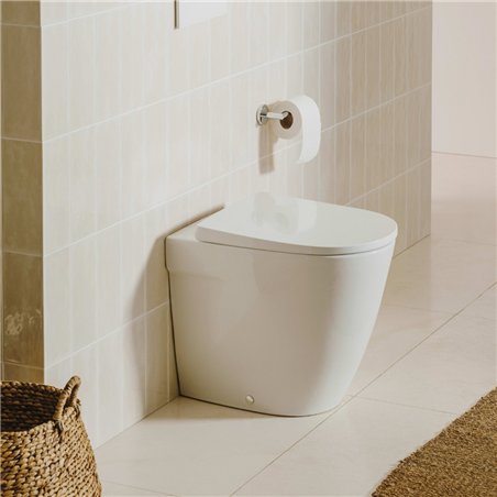 WC monobloc en céramique blanche sans rebord 36x53 cm - Ona | Roca