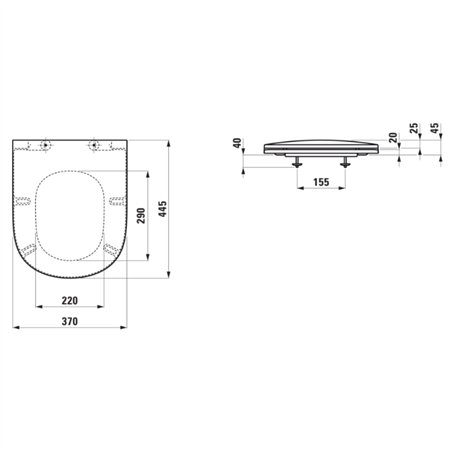 Abattant de WC Slim softclose en duroplast blanc - Serie Lua | Laufen