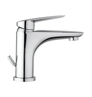 Mitigeur de lavabo en laiton chromé avec vidage - Lago | Piralla