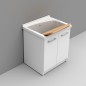 Lavabo 75x61x81 cm avec plan en bois - Revine | Dolomite Lavabo 75x61x81 cm avec plan en bois - Revine | Dolomite