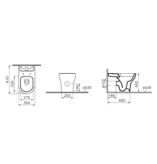 WC monobloc avec réservoir de chasse et couvercle softclose - Zentrum | VitrA