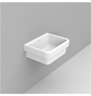 60x45 cm lavabo en céramique blanche avec trop-plein - Virginia | Dolomite