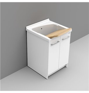 Lavabo en céramique 61x61 cm avec trou pour mitigeur - Revine | Dolomite