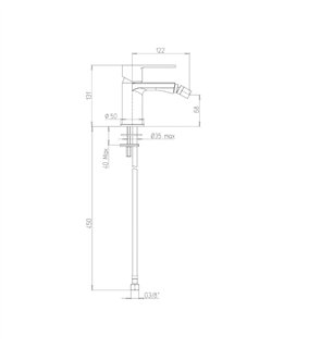 Mélangeur bidet monotrou chromé 12,2 cm - Eolo | Jacuzzi