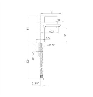 Mélangeur lavabo monotrou en laiton chromé 11,6 cm - Eolo | Jacuzzi