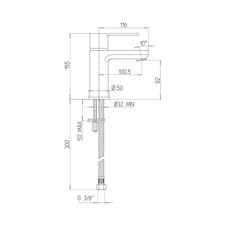 Mélangeur lavabo monotrou en laiton chromé 11,6 cm - Eolo | Jacuzzi
