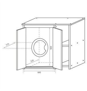 Armoire de rangement pour lave-linge avec portes et étagère latérale blanc