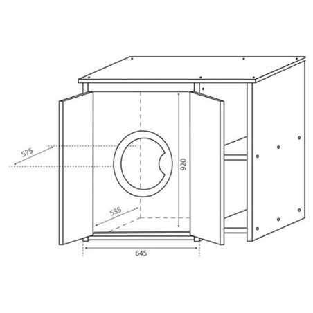 Armoire de rangement pour lave-linge avec portes et étagère latérale blanc