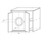 Armoire de rangement pour lave-linge avec portes et étagère latérale blanc Armoire de rangement pour lave-linge avec portes et étagère latérale blanc
