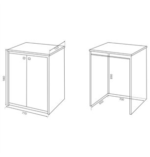 Armoire étanche pour lave-linge XXL avec portes magnétiques 77x71x94H cm