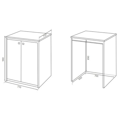 Armoire étanche pour lave-linge XXL avec portes magnétiques 77x71x94H cm