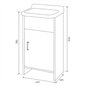Lavabo extérieur peu encombrant en PVC avec vasque et bonde 42x34x80H cm Lavabo extérieur peu encombrant en PVC avec vasque et bonde 42x34x80H cm