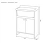 Lavabo blanc peu encombrant 55x34x80H cm avec vasque et vidange Lavabo blanc peu encombrant 55x34x80H cm avec vasque et vidange