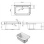 Lavabo blanc peu encombrant 55x34x80H cm avec vasque et vidange Lavabo blanc peu encombrant 55x34x80H cm avec vasque et vidange
