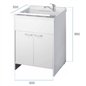 Lavabo en PVC blanc avec bonde autonettoyante et vidange 60x50x85H cm Lavabo en PVC blanc avec bonde autonettoyante et vidange 60x50x85H cm