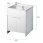 Lavabo en PVC blanc avec bonde autonettoyante et vidange 80x50x85H cm Lavabo en PVC blanc avec bonde autonettoyante et vidange 80x50x85H cm