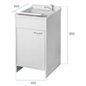 Lavabo en PVC blanc avec bonde autonettoyante et vidange 45x50x85H cm Lavabo en PVC blanc avec bonde autonettoyante et vidange 45x50x85H cm