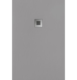 Receveur de douche en résine couleur ciment 70x90 cm avec grille et bonde - Showey