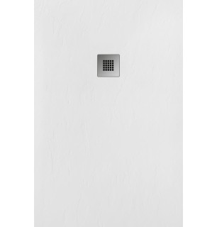 Receveur de douche en résine couleur blanc 70x90 cm avec grille et bonde - Showey