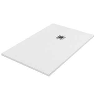 Receveur de douche Showey 70x100 cm blanc avec grille et écoulement