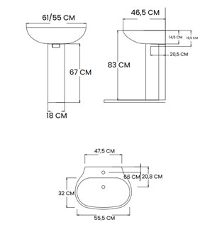 Candy lavabo + socle