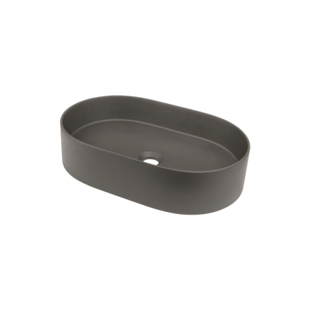 Lavabo de 55 cm en granit gris anthracite avec plan ovale - Delia