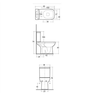 WC monobloc avec abattant softclose Série Origin | Rak Ceramics