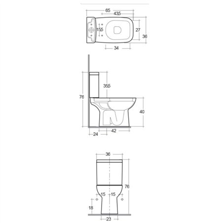 WC monobloc avec abattant softclose Série Origin | Rak Ceramics